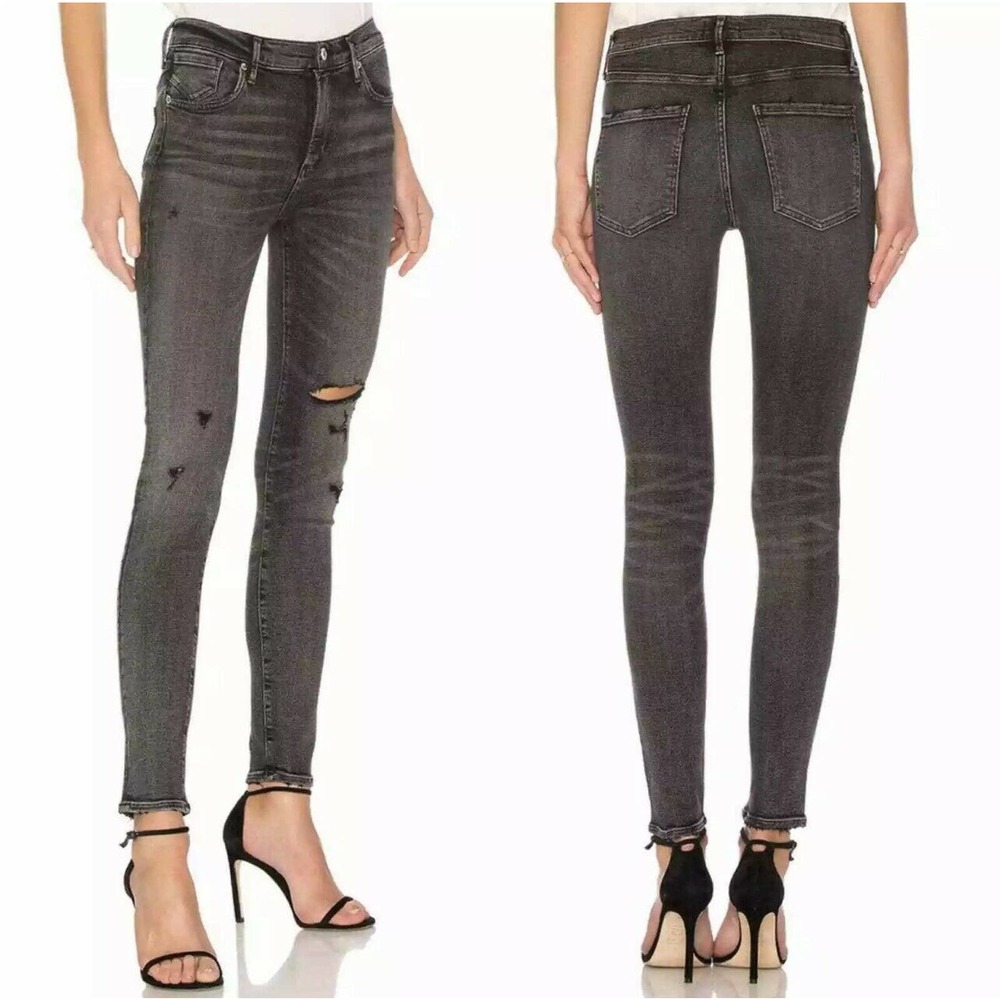 AGOLDE Sophie Distressed Skinny Jeans Size 26 Silence Mid Rise Frayed Hem